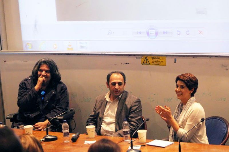 شهریار صیامی و افشین ناغنی در پرسش و پاسخ پس از نمایش فیلم Kayhan London ©