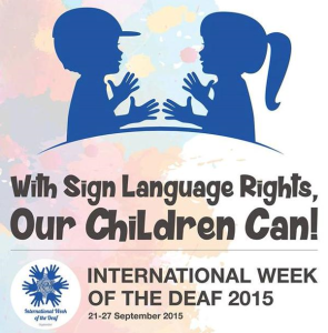 شعار سال ۲۰۱۵: با حق داشتن زبان اشاره، کودکان ناشنواى ما توانمند مى شوند!