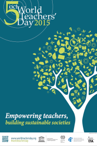 شعار امسال روز جهانی معلم: «توانمند ساختن معلمان، ساختن جوامع پایدار» 
