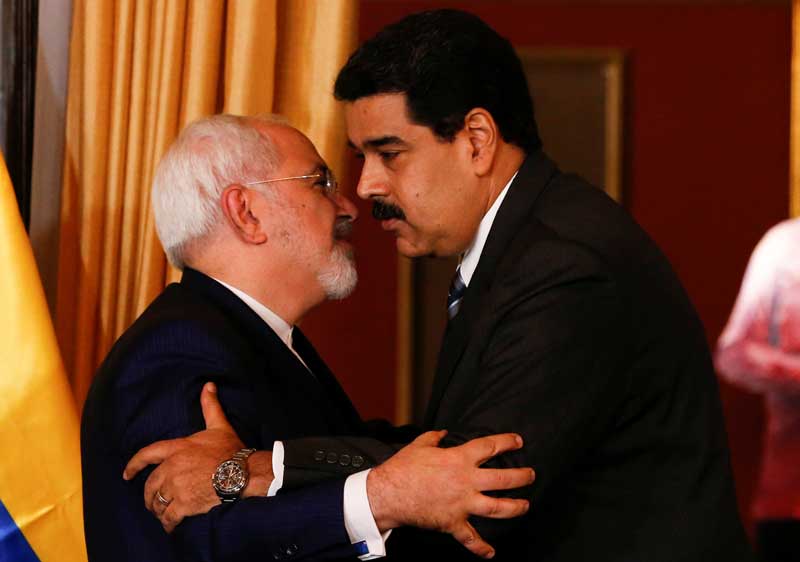 ظریف و نیکولاس مادورو رییس جمهور ونزویلا، ۲۸ اوت ۲۰۱۶ Reuters©