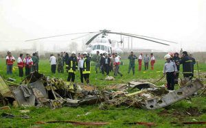 بقایای هلیکوپتر 214 متعلق به هوانیروز ارتش تحت اجاره اورژانس در مشهد 