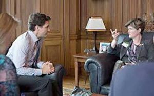 آلیسون آذر و ترودو نخست‌وزیر کانادا