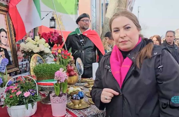 تحویل سال ۲۵۸۵ شاهنشاهی در کنار دیوار جاویدنامان محله گلدرز گیرین لندن